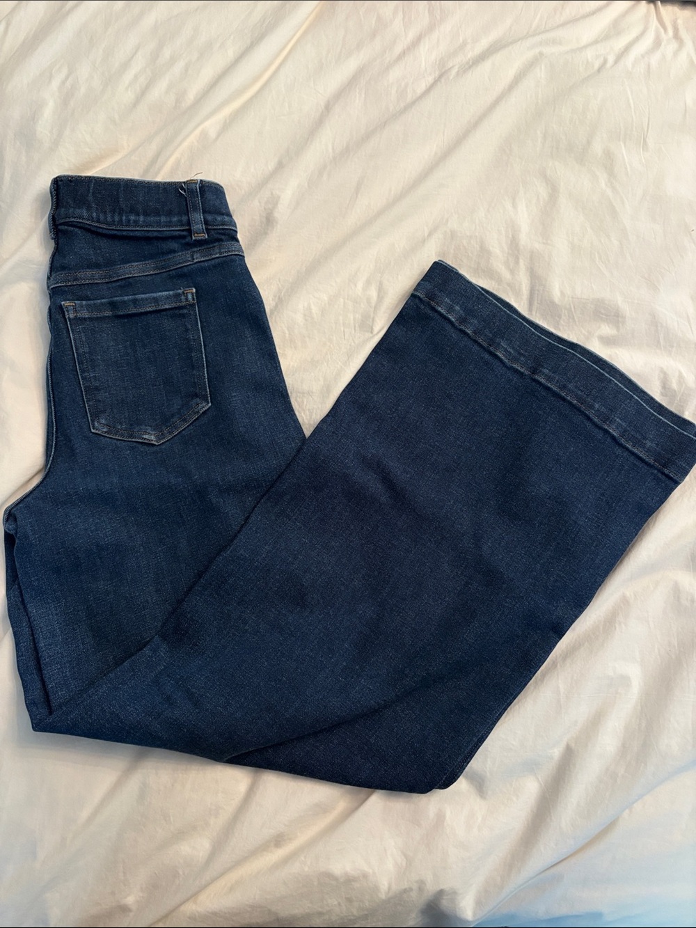 Spanx Classic Dark Blue High-Rise Wide-Leg Jeans